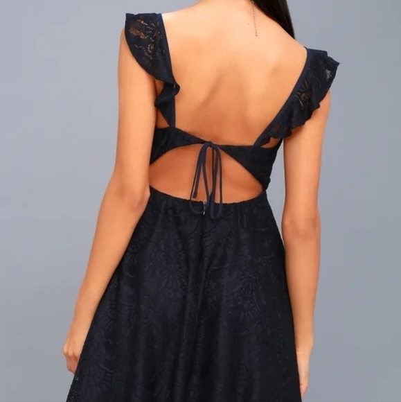 Lulu's Absolutely Adorable Open Back Lace Dress - Picture 2 of 5